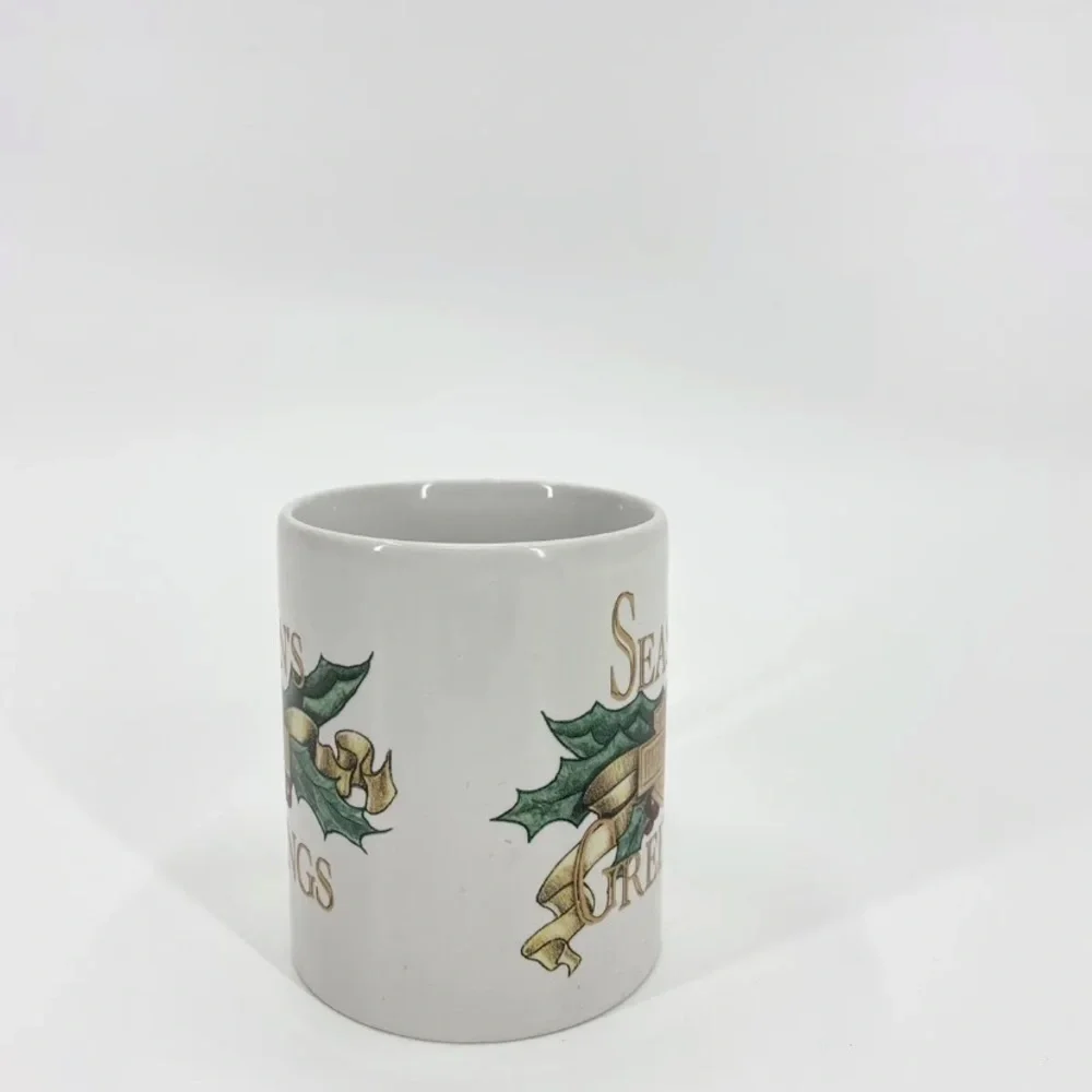 Vintage Harley Davidson HAPPY HARLEY HOLIDAYS Christmas Coffee Mug Cup.T5